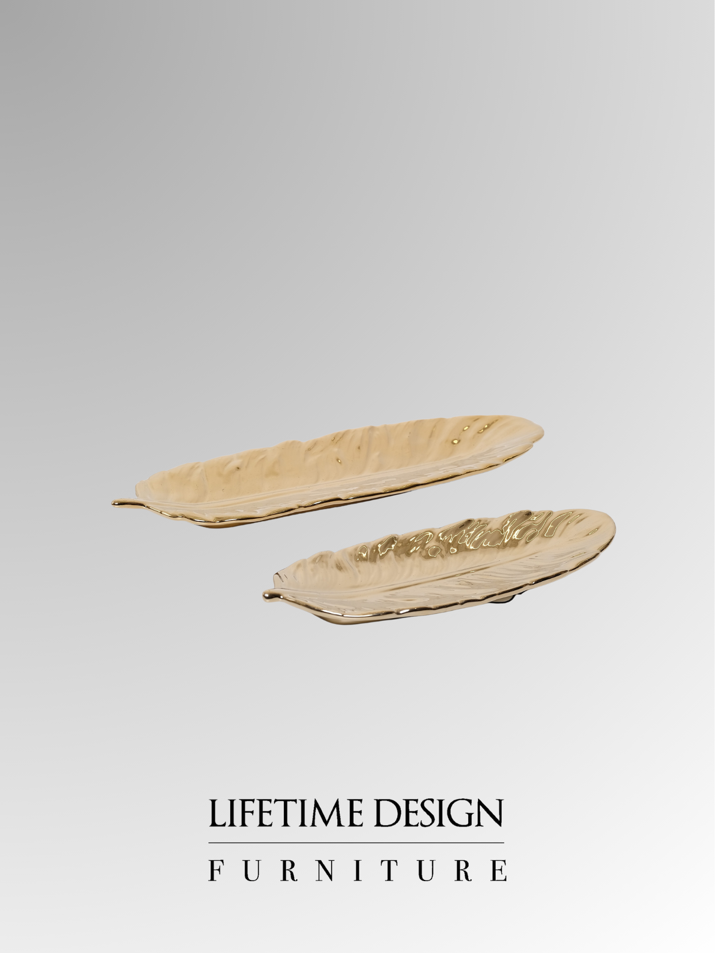 LEAF GOLD TRAY SMALL D26X10X2.5CM