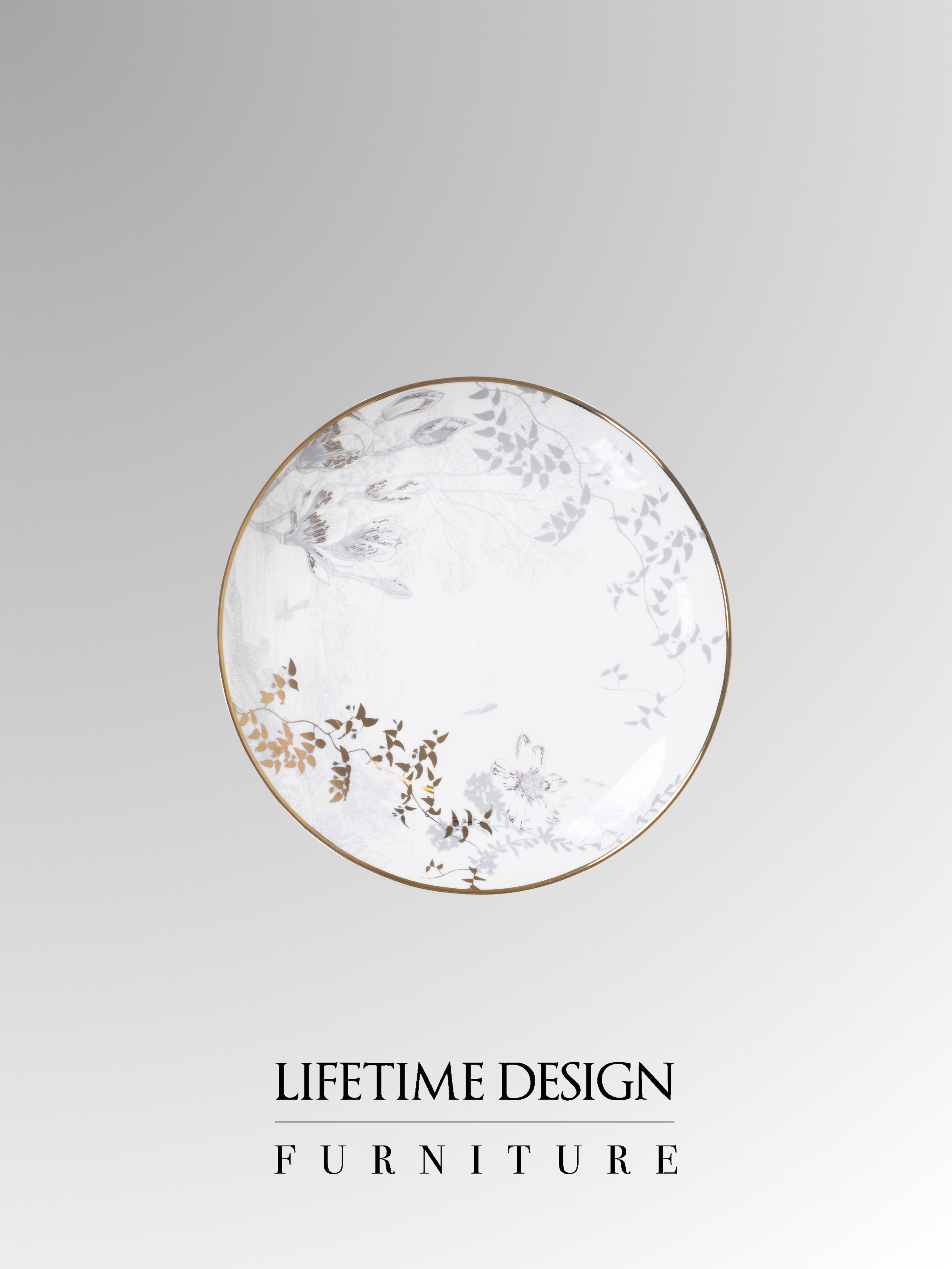 ROUND DINNER PLATE MONO GOLD D27.5X27.5CM (SET OF 2)