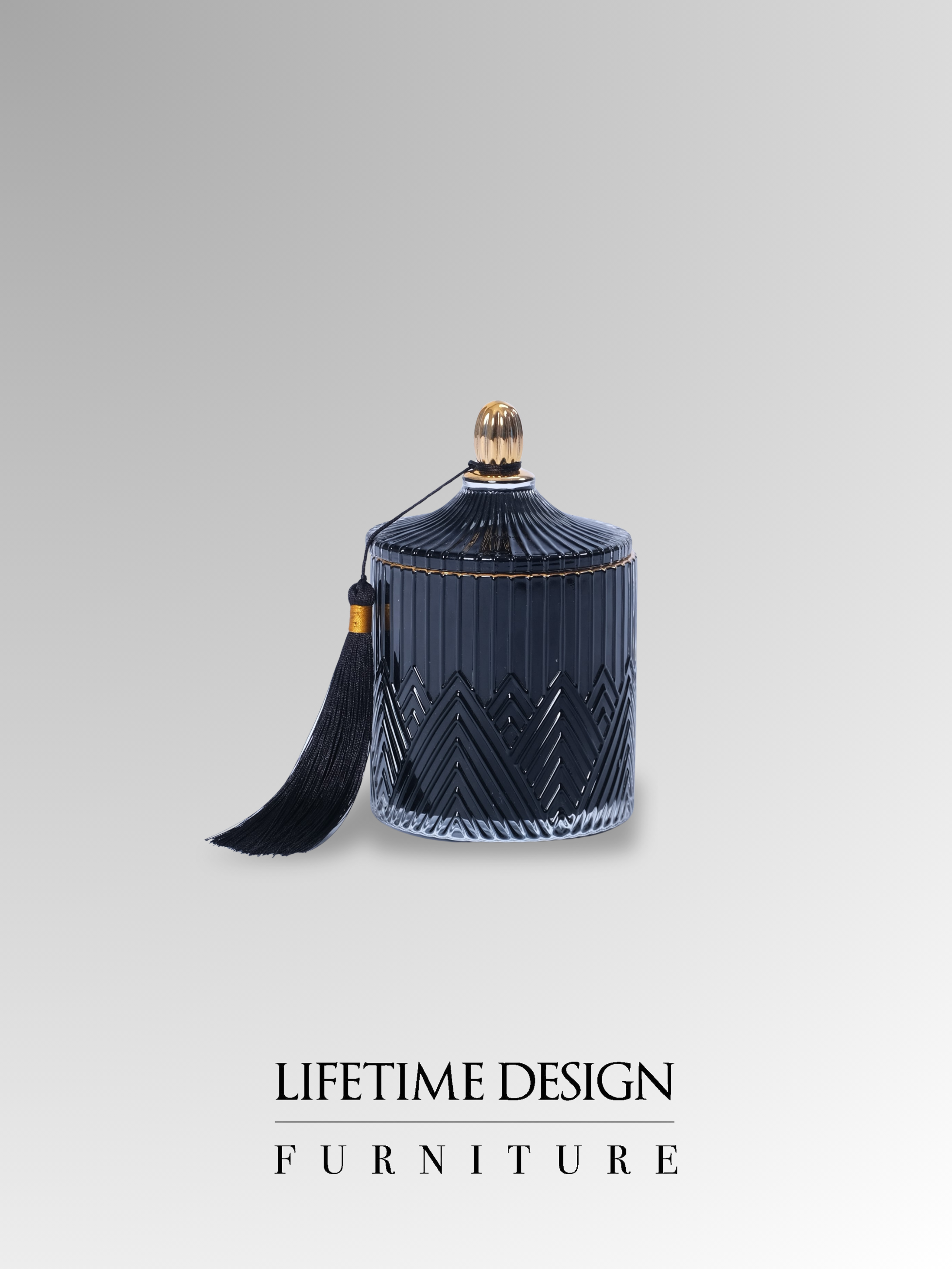 JAR BLACK GLASS