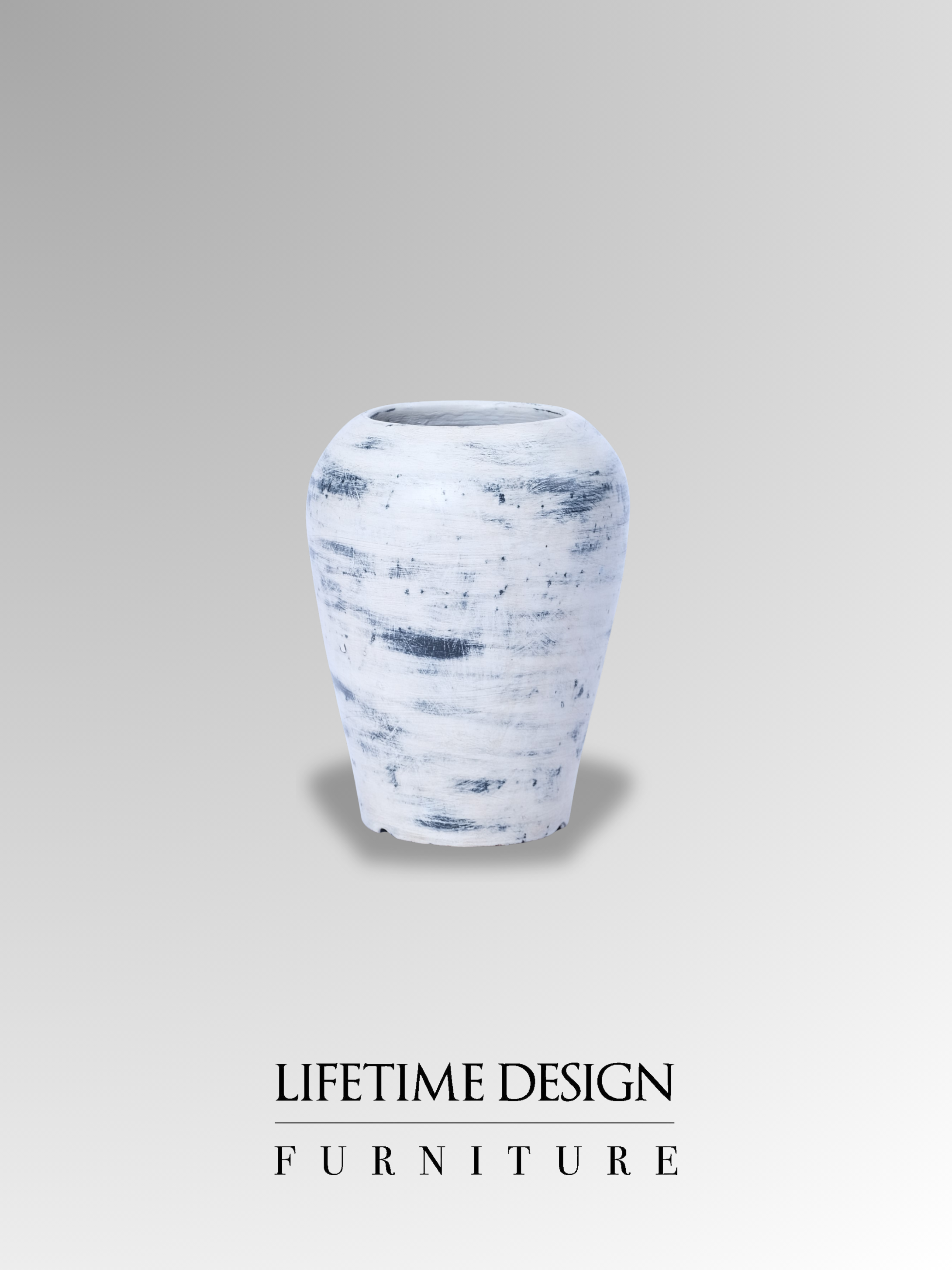 VASE CLAY WHITE WAHSED