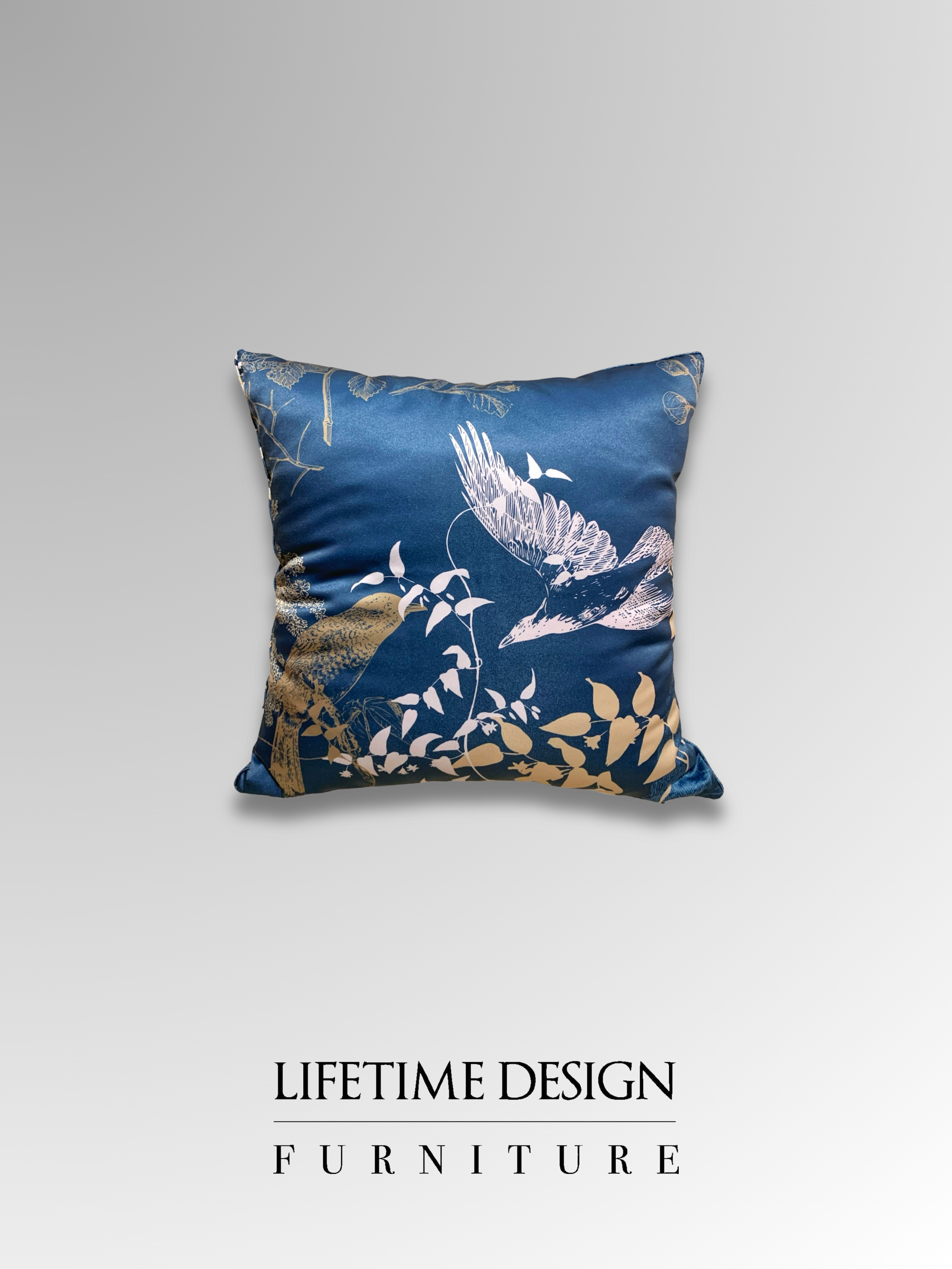 CUSHION TWO BIRDY NAVY 50X50CM